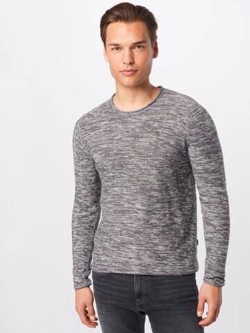 Pull-over !Solid en gris : devant