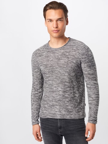 !Solid Пуловер в сиво: отпред