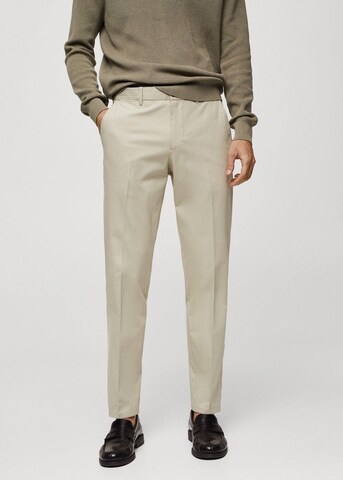 MANGO MAN Regular Pressveckad byxa 'Modica' i beige: framsida