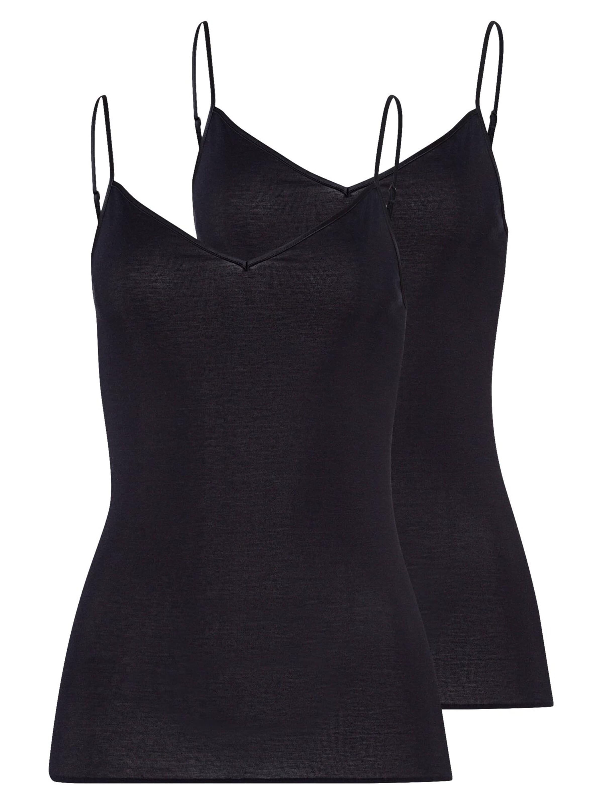 Hanro Unterhemd 'Cotton Seamless'‌‌ in Schwarz: Vorderseite