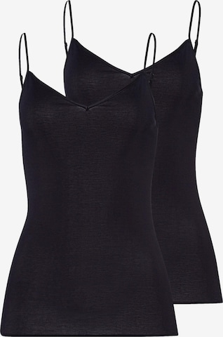 Hanro Unterhemd 'Cotton Seamless' in Schwarz: Vorderseite