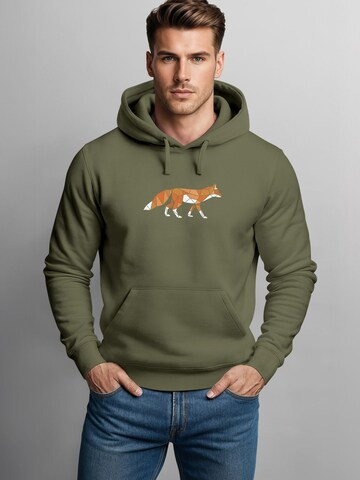 Neverless Sweatshirt 'Fuchs Polygon' in Green