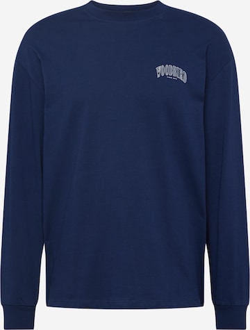 Woodbird T-shirt 'Hanes' i blå: framsida