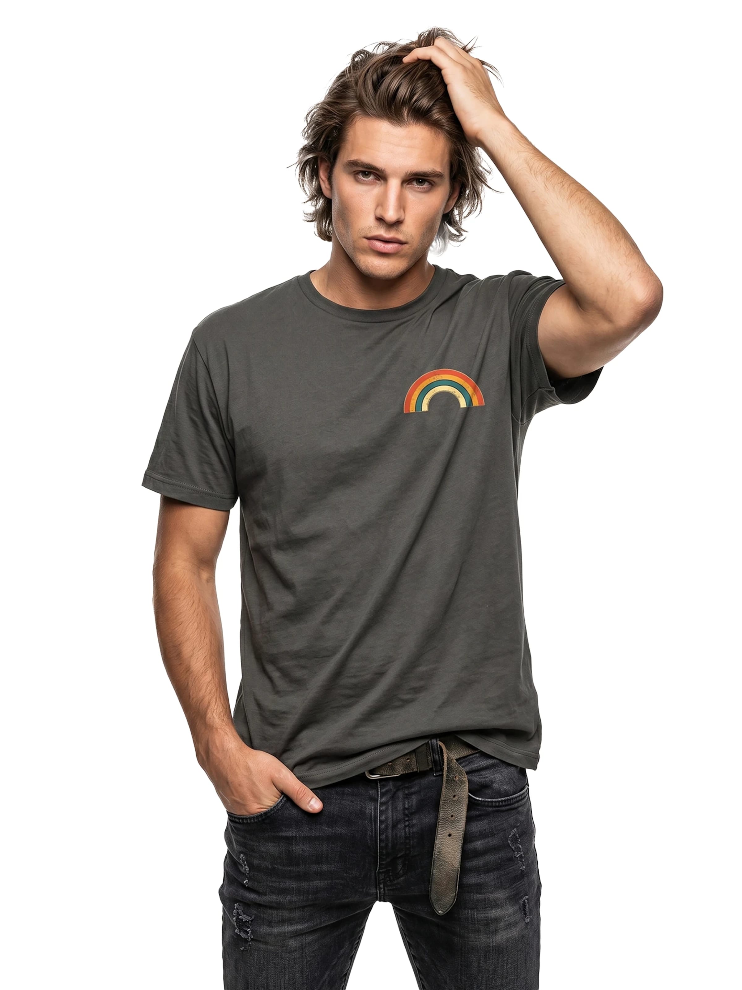 MAKAYA Shirt 'Rainbow'‌ in Grau
