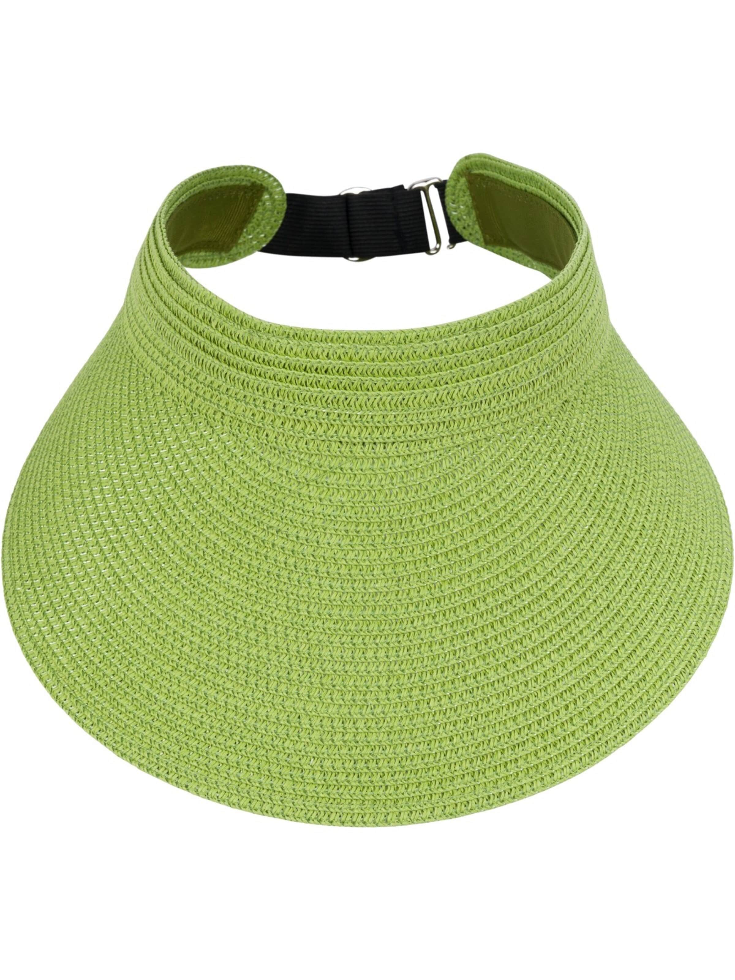 styleBREAKER Cap 'Papierstroh Visor Cap Einfarbig' in Green: front