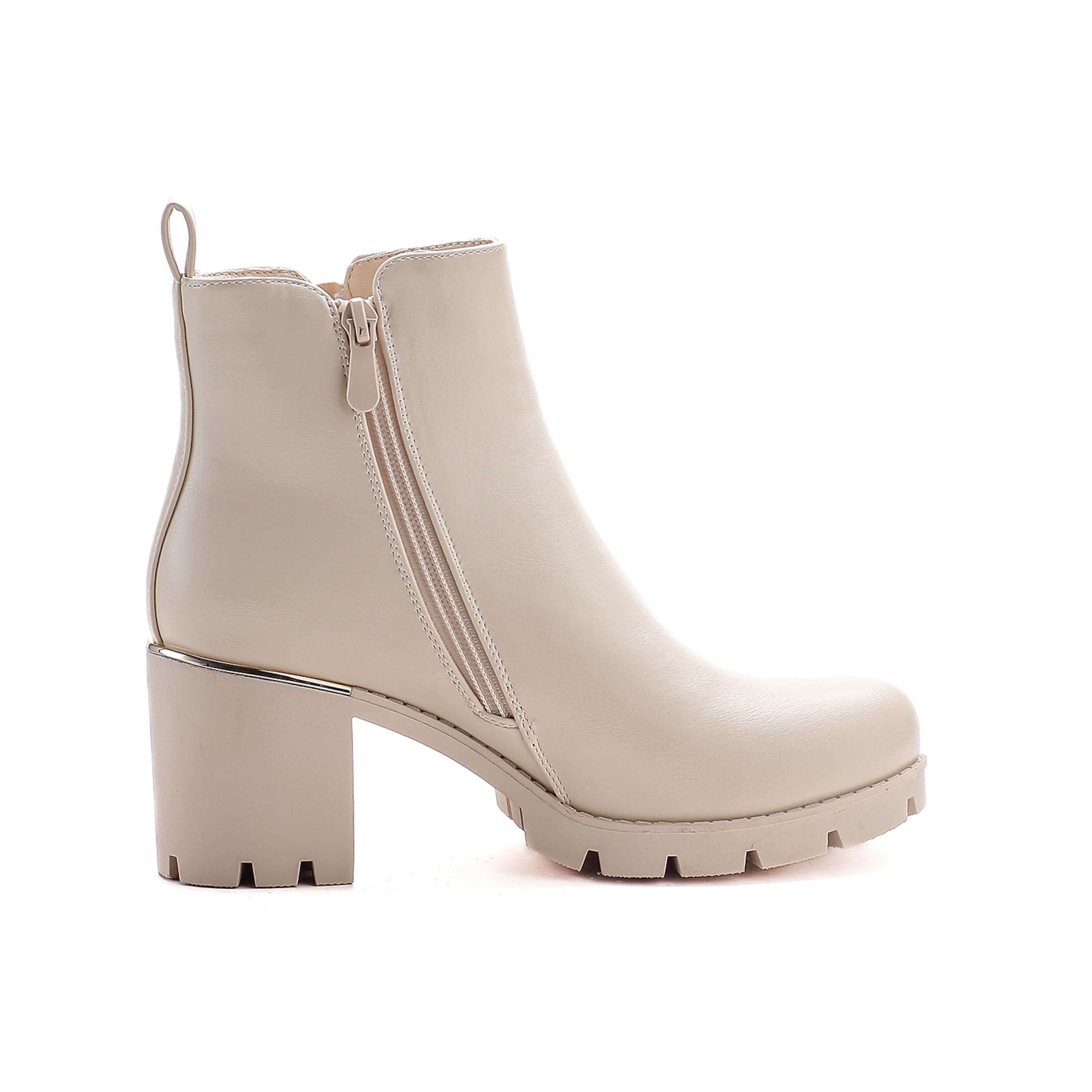 Elara Ankle Boots in Beige