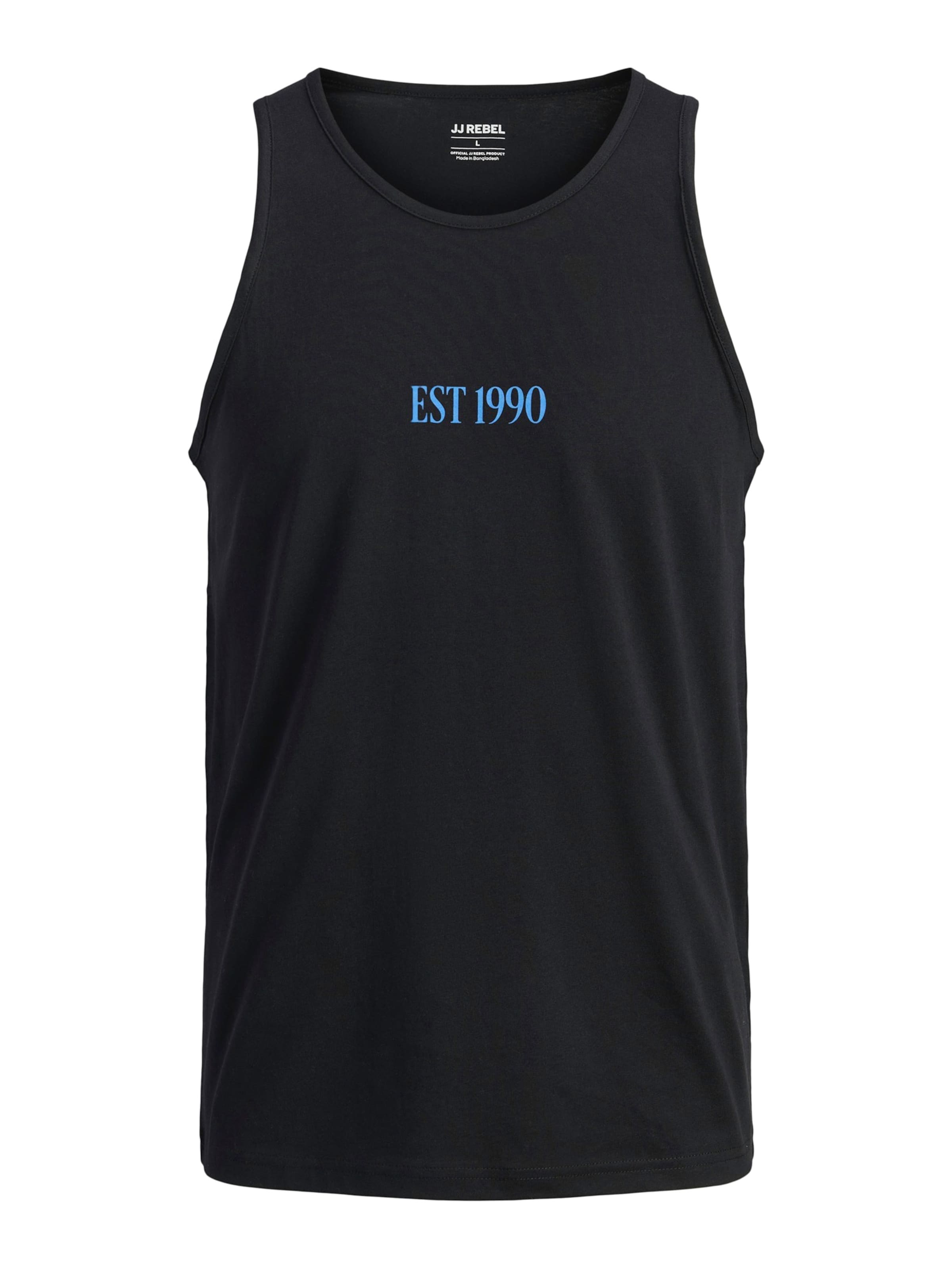 JJ Rebel - Camiseta 'JREBMILES' en negro: frente