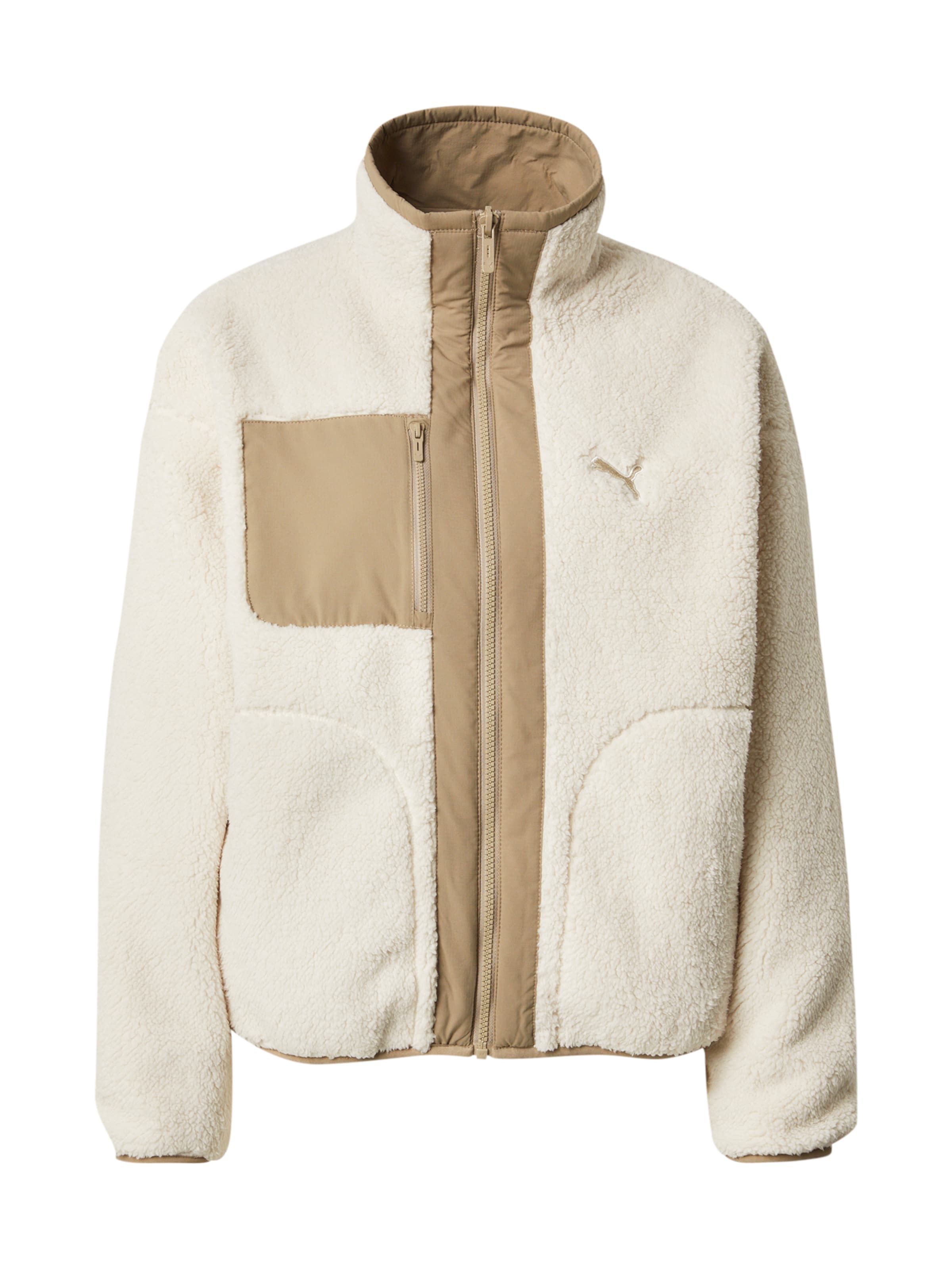 PUMA Λειτουργική ζακέτα φλις σε λευκό: μπροστά