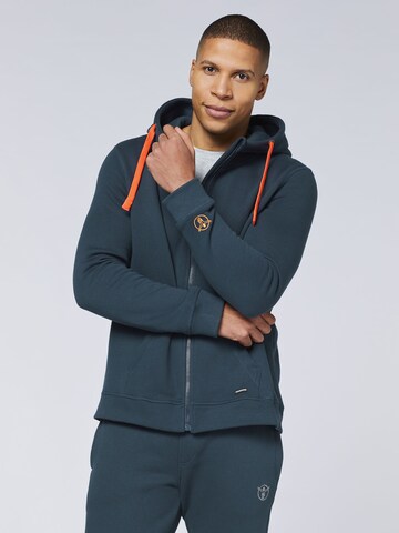 CHIEMSEE Zip-Up Hoodie in Blue: front