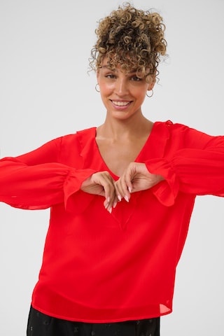 Chemisier 'Flake' Cream en rouge