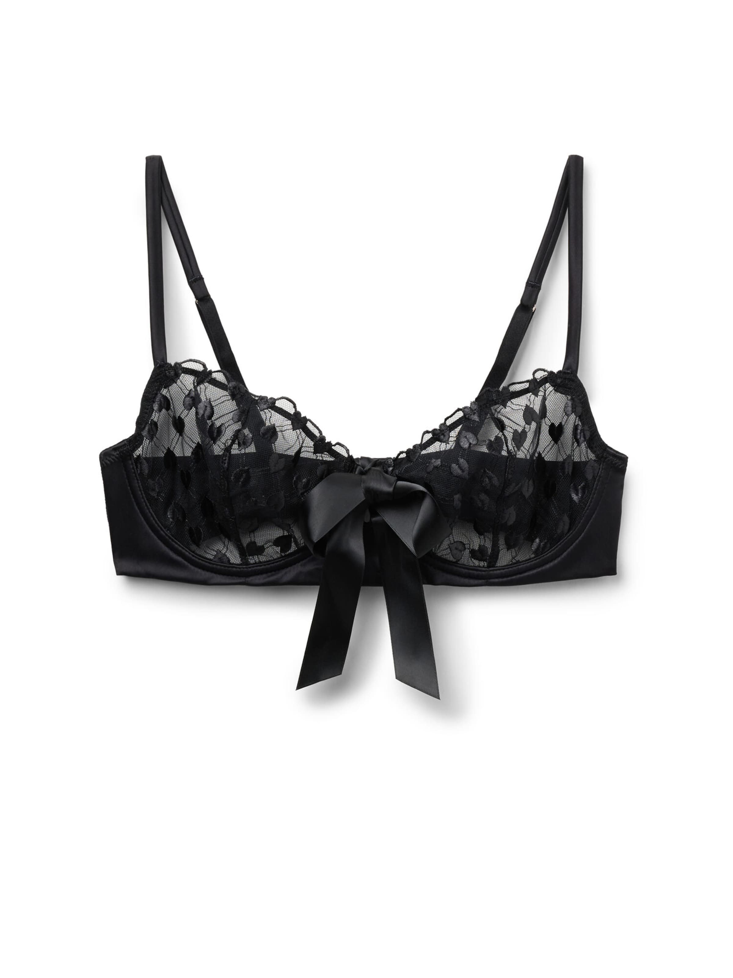 INTIMISSIMI Balconette Bra 'The Love Club Valentine' in Black: front