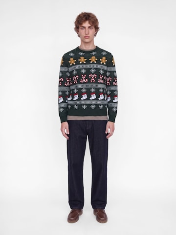 zaļš JACK & JONES Džemperis 'JJXmas Santa'