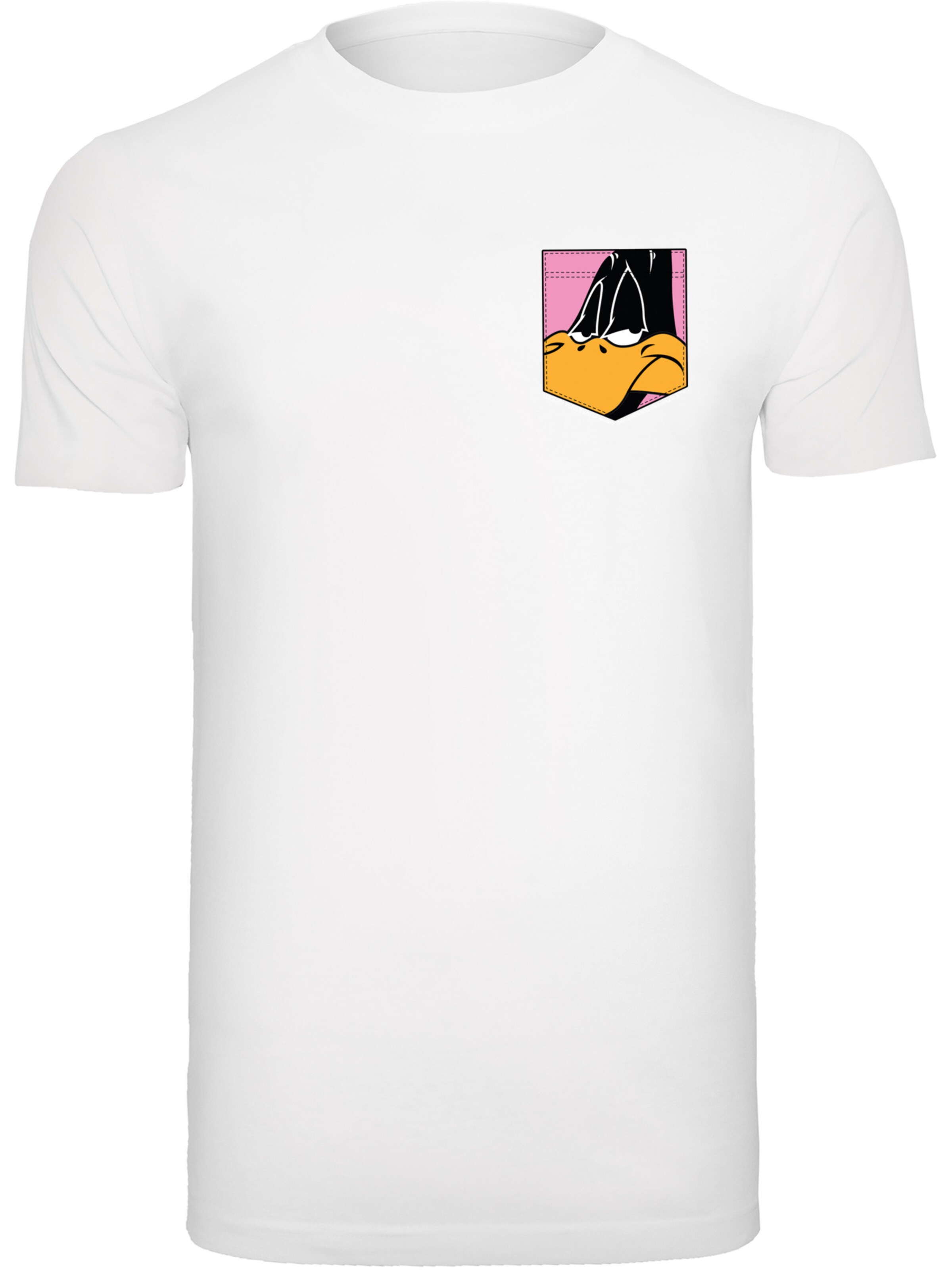 F4NT4STIC Shirt 'Looney Tunes Daffy Duck Face' in White: front