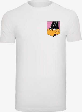 F4NT4STIC Shirt 'Looney Tunes Daffy Duck Face' in White: front