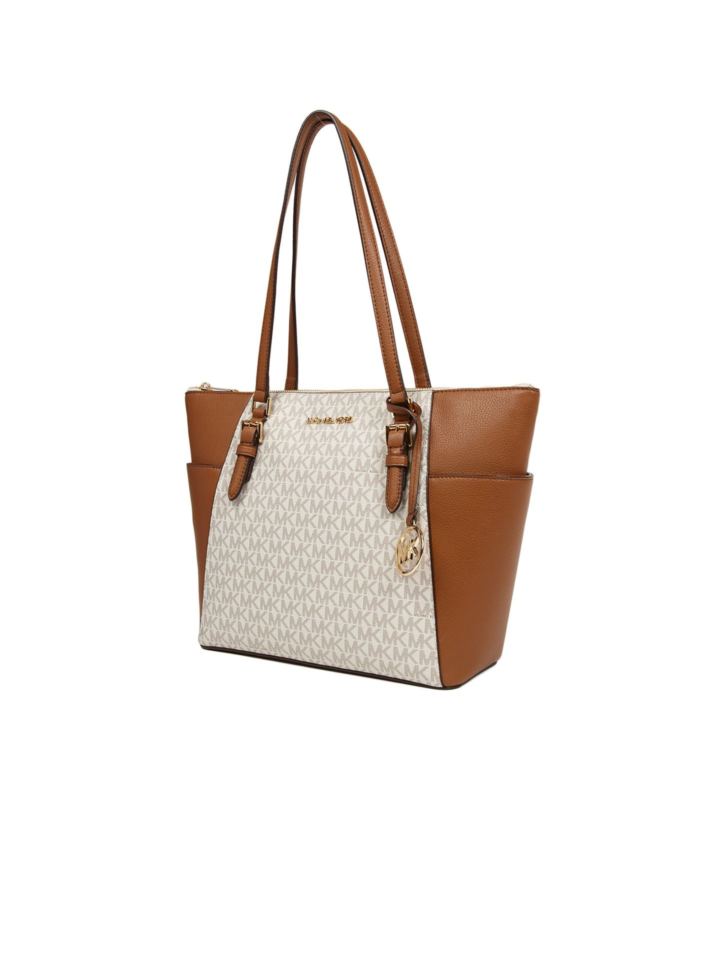 Shopper 'Charlotte Large Top-Zip Tote' di Michael Kors in beige