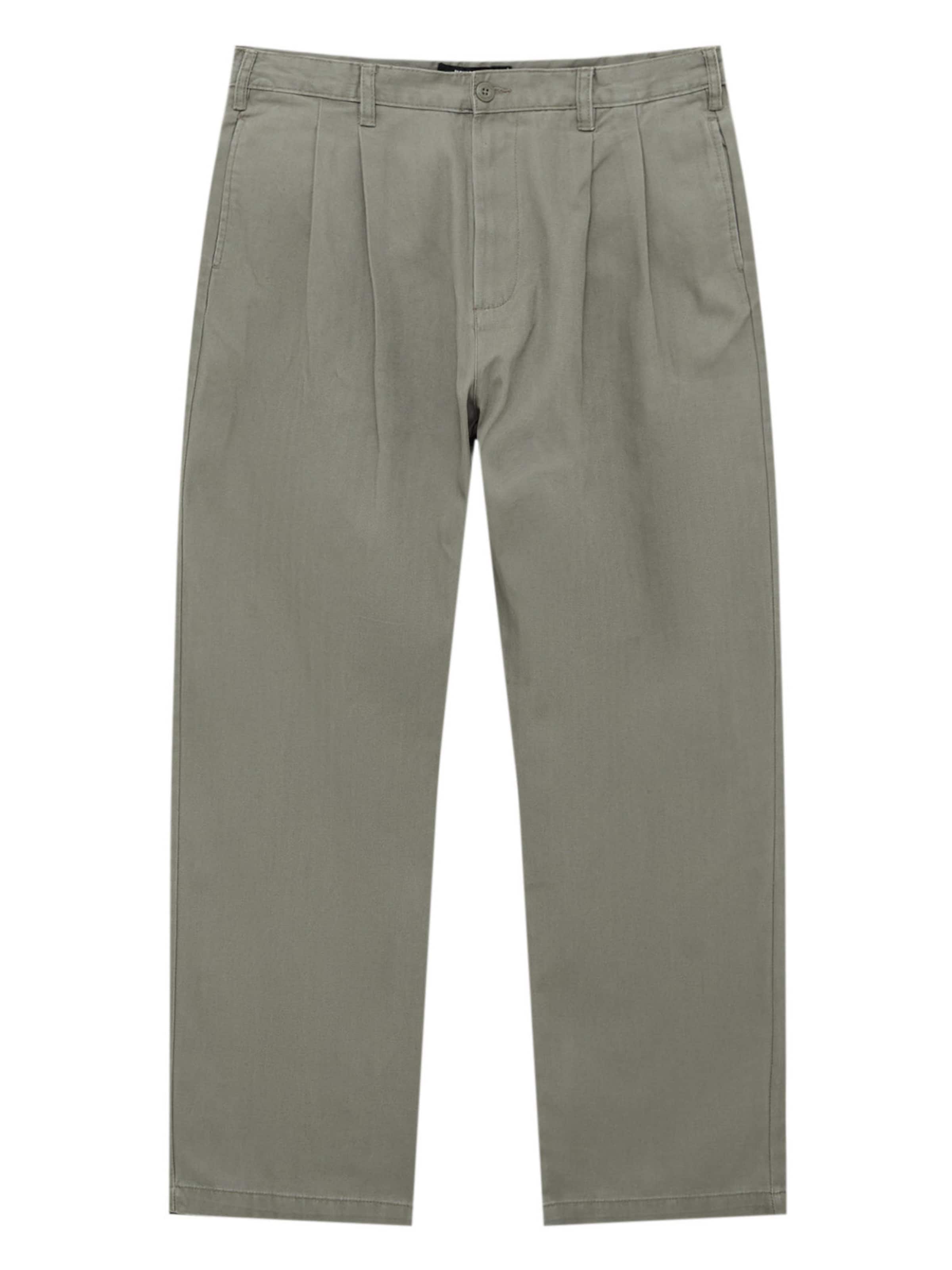 Pull&Bear Normalny krój Cygaretki w kolorze zielony: przód