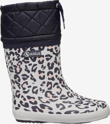 AIGLE Kumisaappaat 'GIBOULEE PRINT' värissä valkoinen: etupuoli