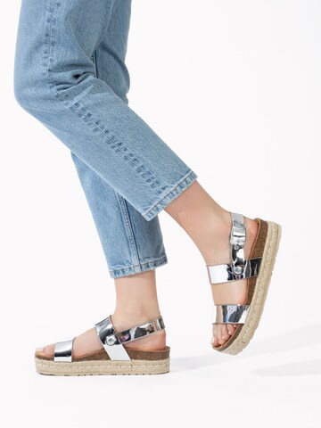 Bayton Sandals in Silver: front