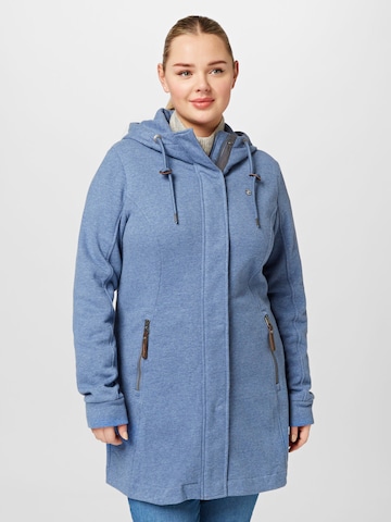 Ragwear Plus Zip-Up Hoodie 'LETTI' in Blue: front