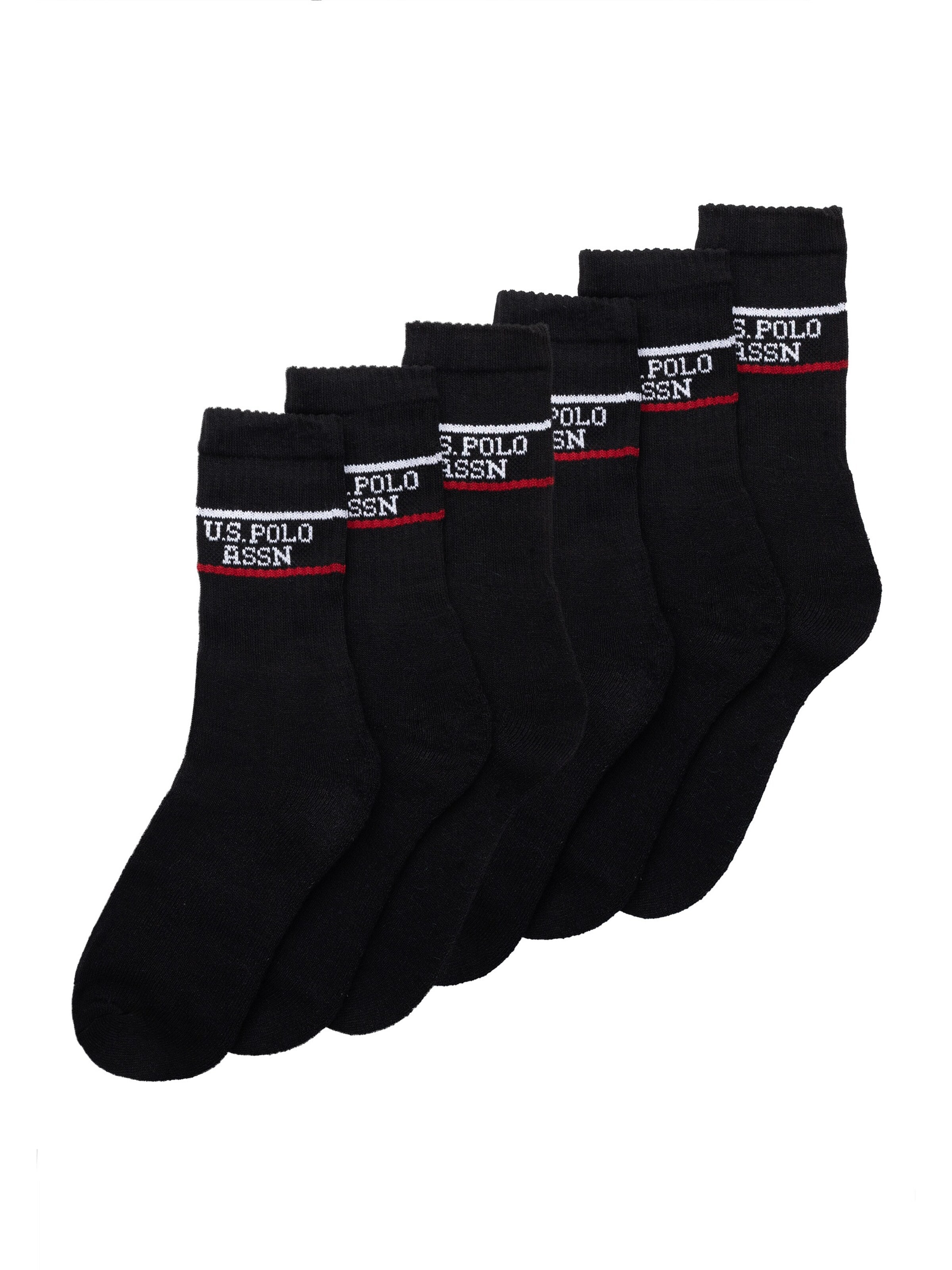 US POLO ASSN. Sports socks 'Calze U.S. Polo Assn. corte in spugna, stile tennis' in Black: front