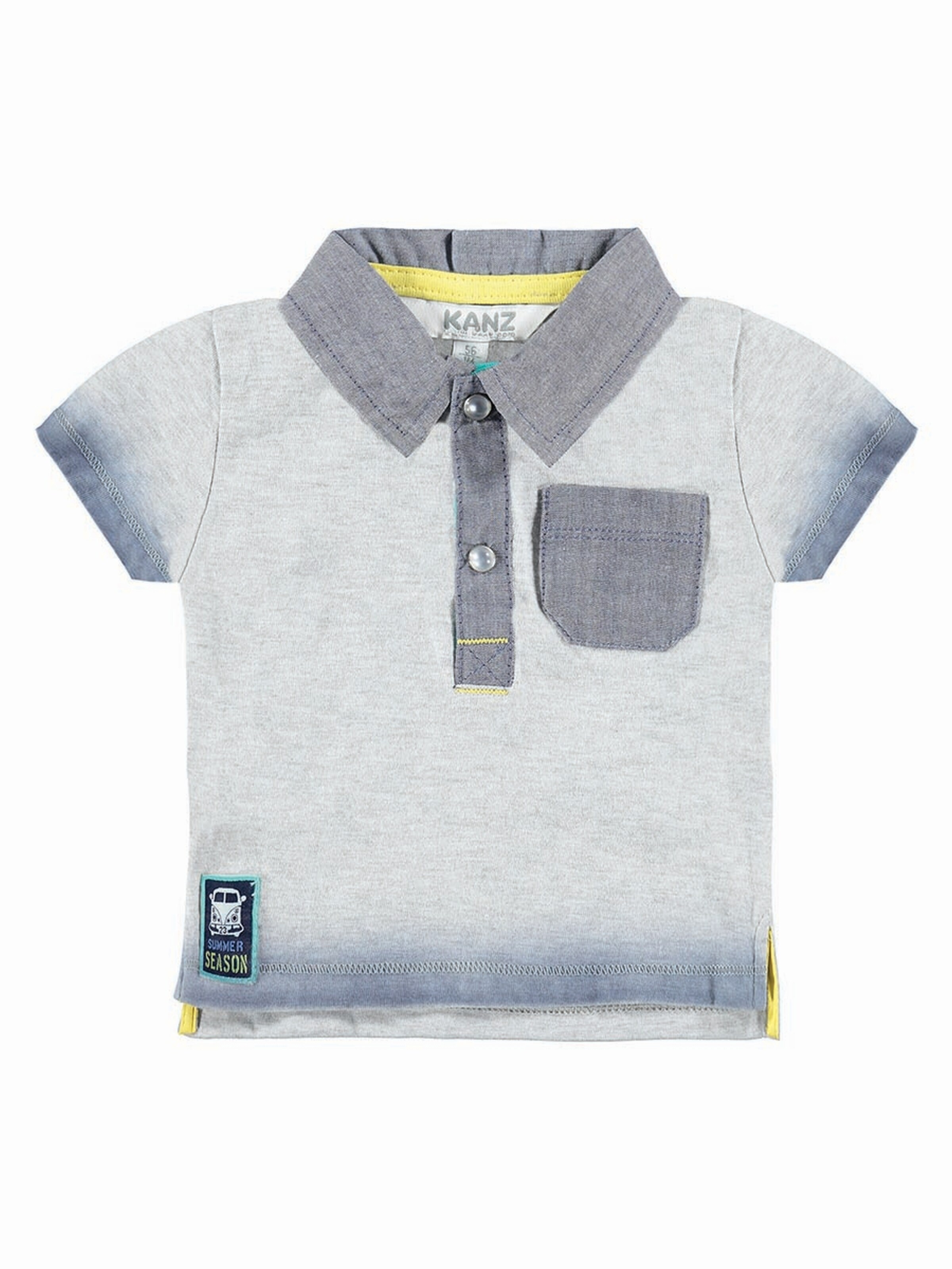 KANZ Shirt 'Kurzarm Poloshirt mit Brusttasche'‌‌‌‌‌‌‌‌‌‌ in Grau: Vorderseite