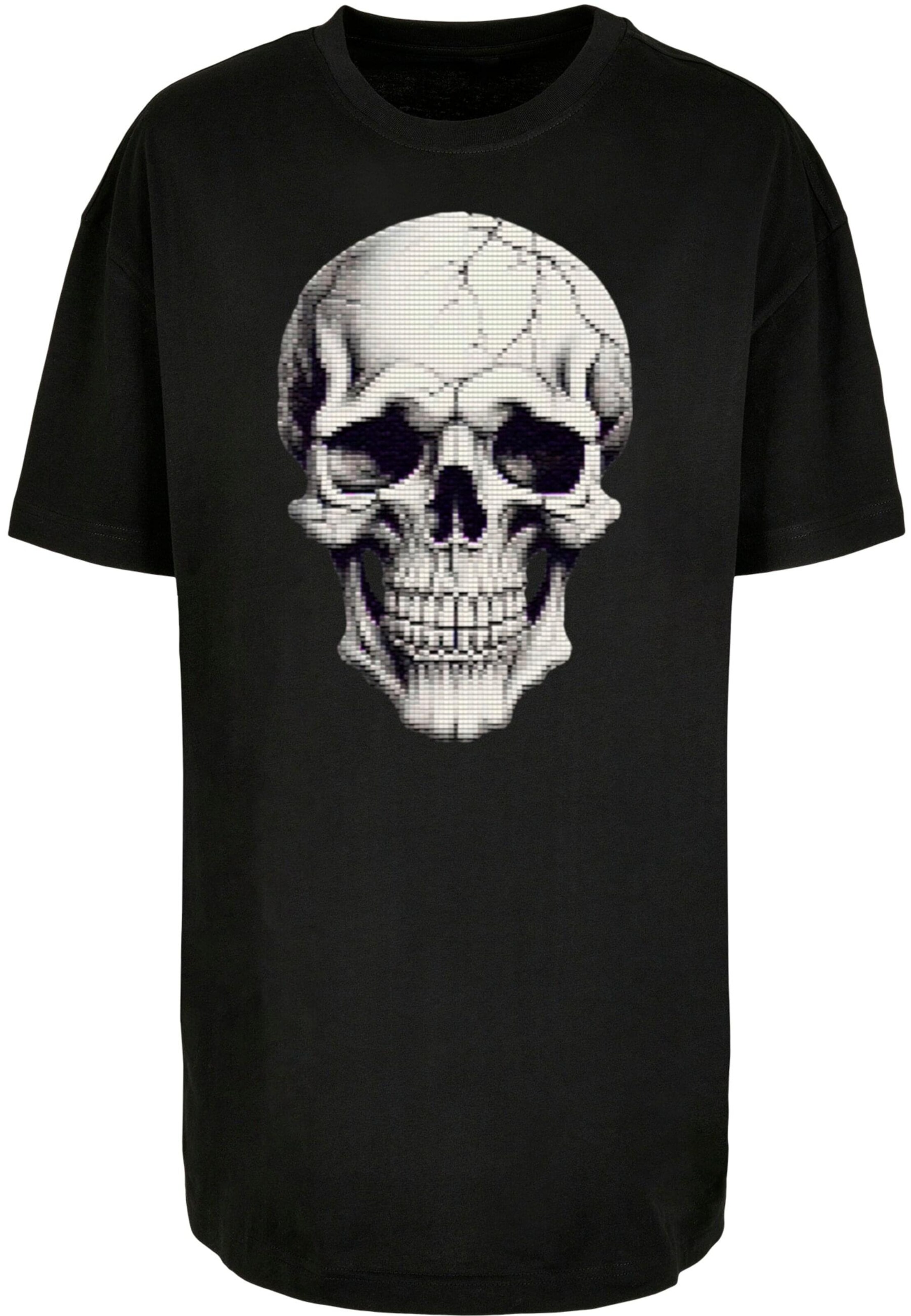 Merchcode Shirt 'Halloween - Skull' in Black: front