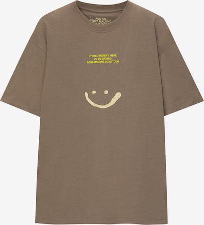 Pull&Bear T-Shirt en crème / marron / jaune, Vue avec produit