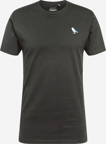 Cleptomanicx Basic Tee Embro Gull in Schwarz: Vorderseite