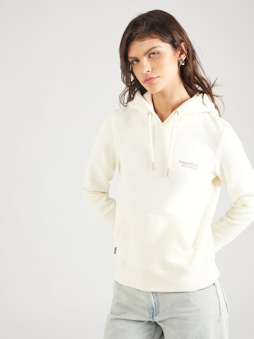 Superdry Sweatshirt 'Essential' i vit: framsida