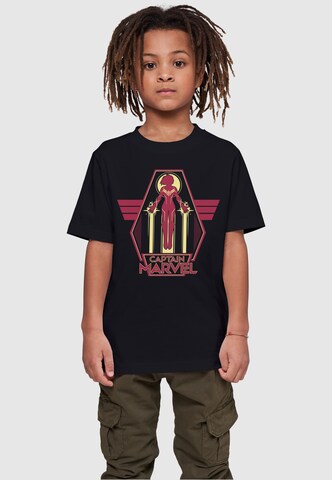 ABSOLUTE CULT Shirt 'Captain Marvel - Flying Warrior' in Black: front