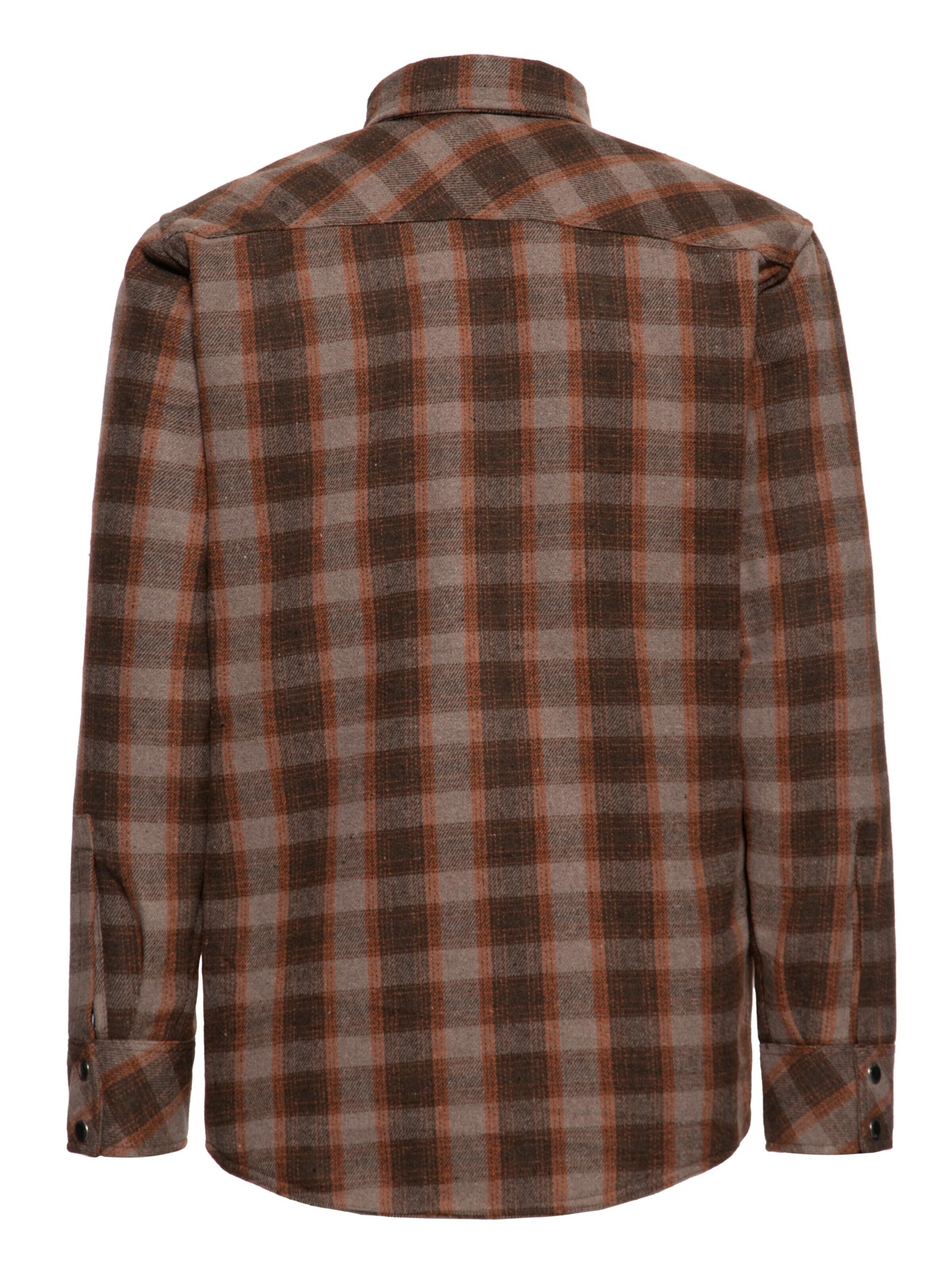 King Kerosin Regular fit Button Up Shirt in Brown