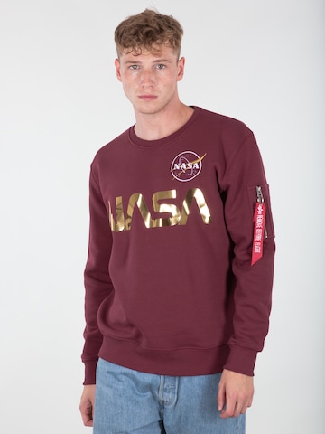 ALPHA INDUSTRIES Sweatshirt 'Nasa Reflective' in Red: front