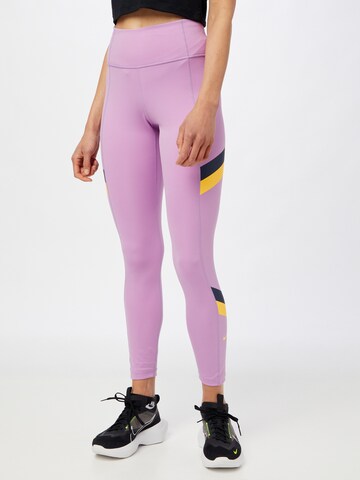 NIKE Skinny Sports trousers 'One' in Purple: front