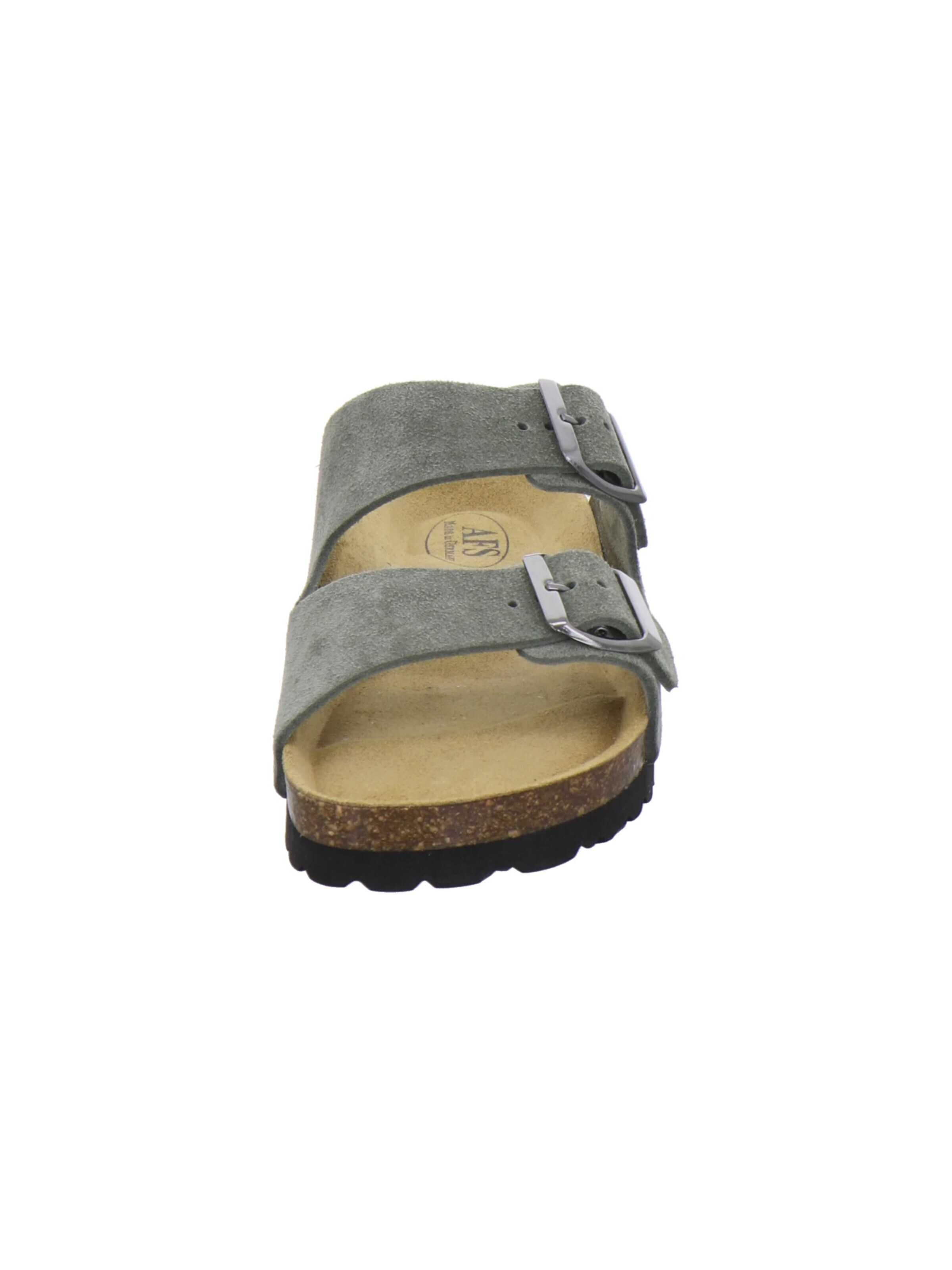 AFS-Schuhe - Zapatos abiertos 'Pantoletten Damen Zweischnaller olive' en verde