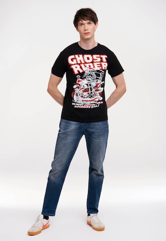 LOGOSHIRT Shirt 'Marvel Comics - Ghost Rider' in Zwart