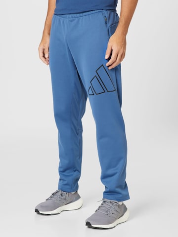 ADIDAS PERFORMANCE Štandardný strih Športové nohavice 'Train Icons 3-Bar ' - Modrá: predná strana