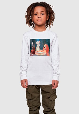 ABSOLUTE CULT Shirt 'Lady And The Tramp - Spaghetti Photo' in Weiß: predná strana