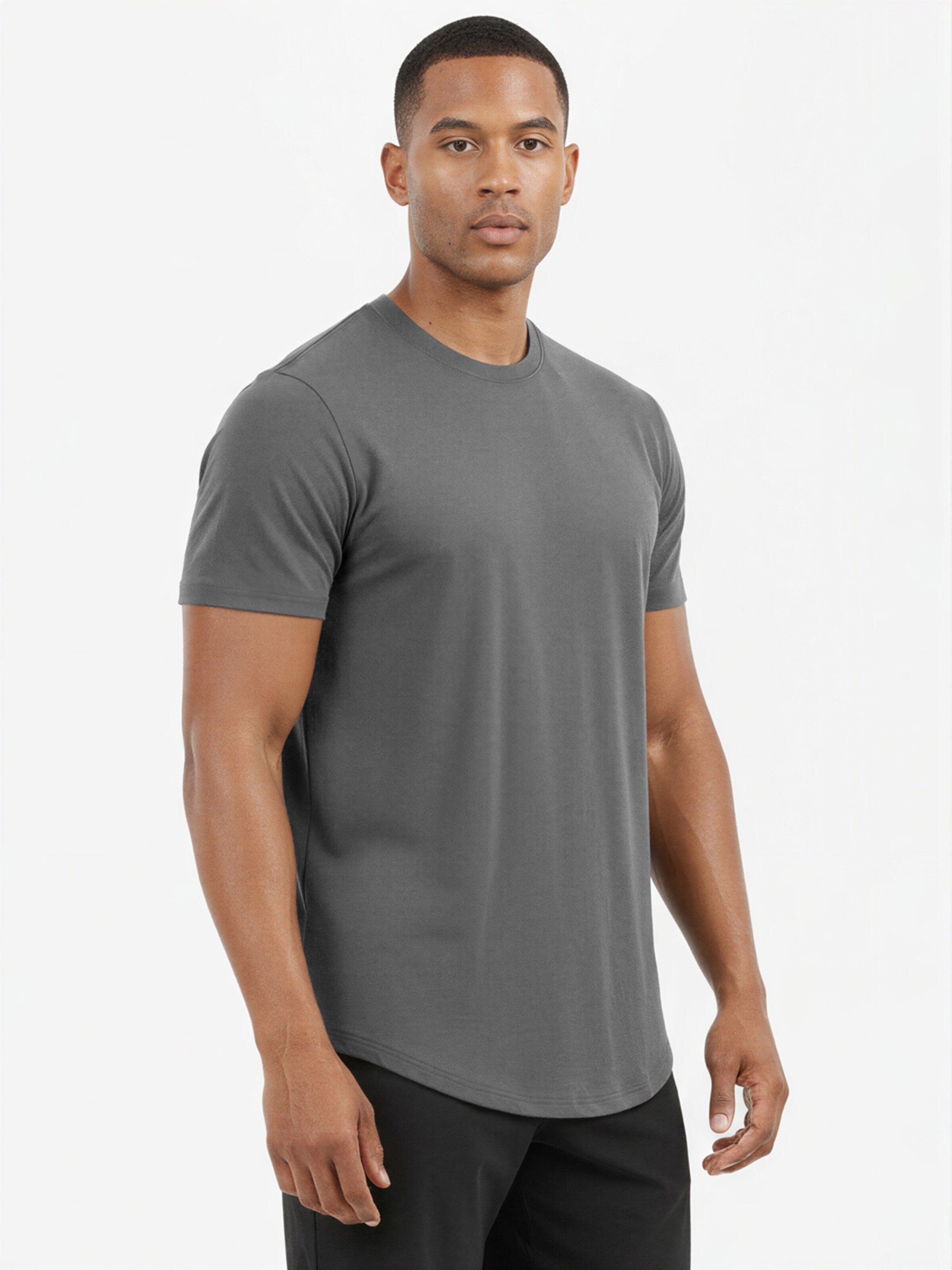 SIXLAB Shirt 'Round T-Shirt' in Grey: front