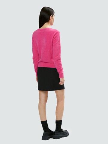 Influencer Gebreid vest 'Fluffy' in Roze