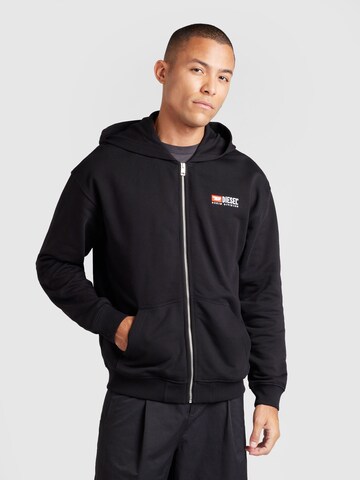 DIESEL Sweatjacka i svart: framsida