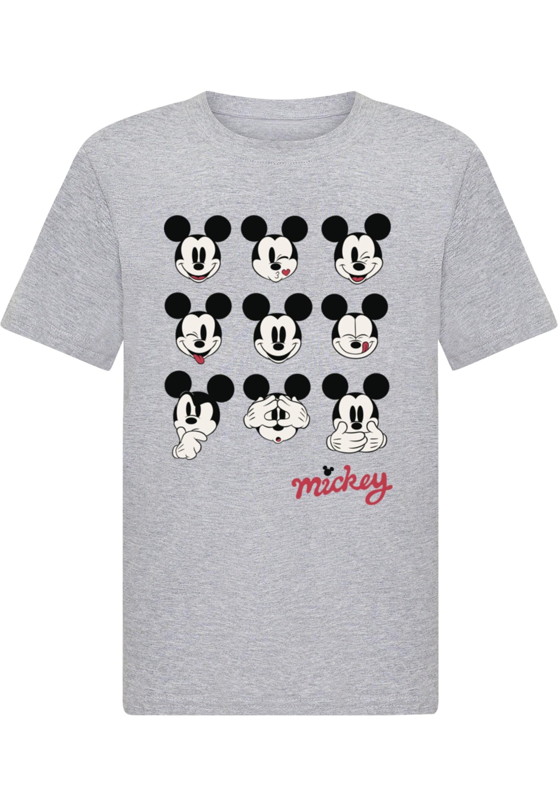 ABSOLUTE CULT Shirt 'Mickey Mouse - Many Faces' in Grey: front