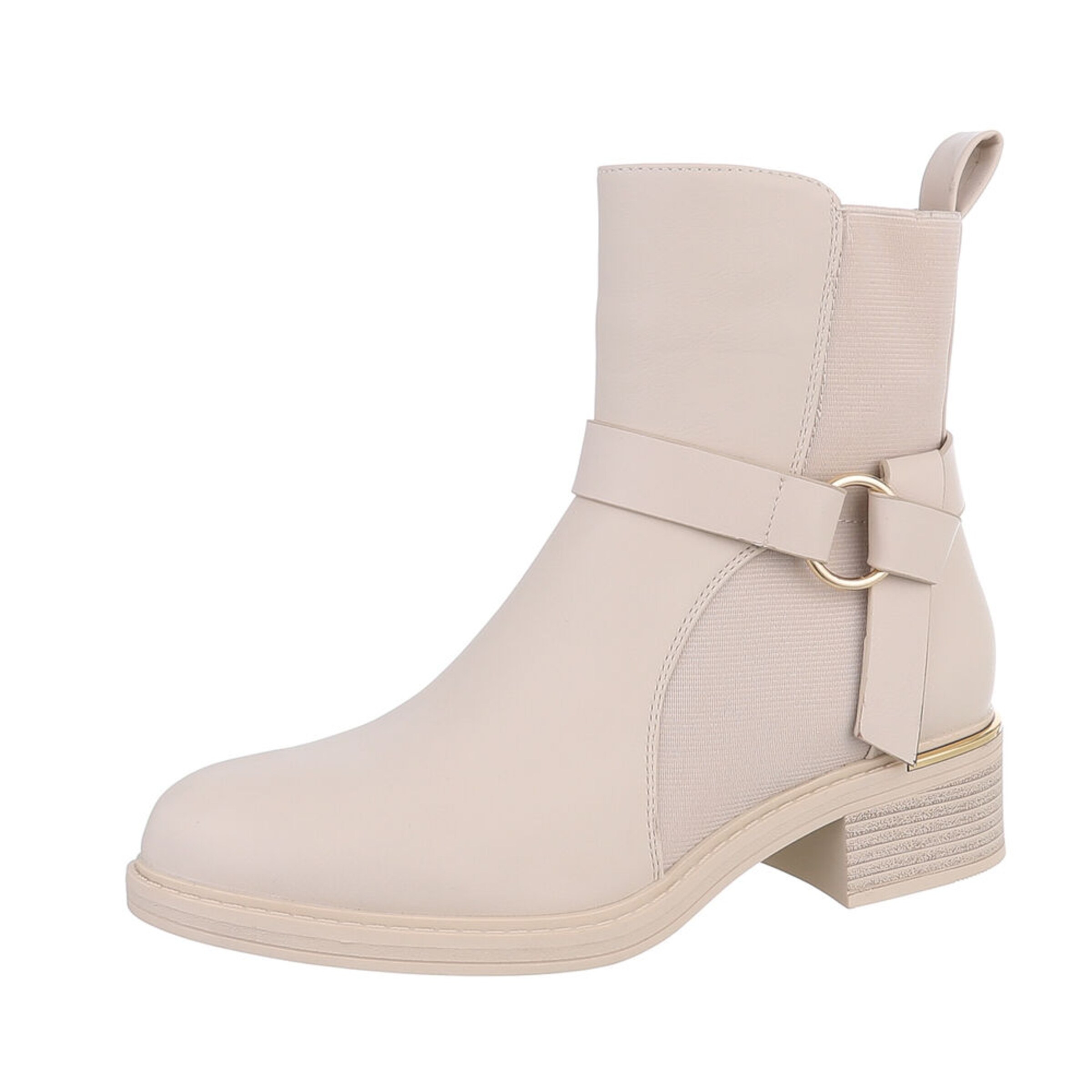 Ital-Design Stiefelette in Beige: Vorderseite