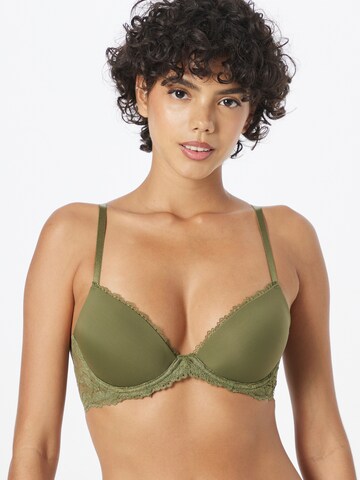 Calvin Klein - Push-up Sujetador 'Demi' en verde: frente