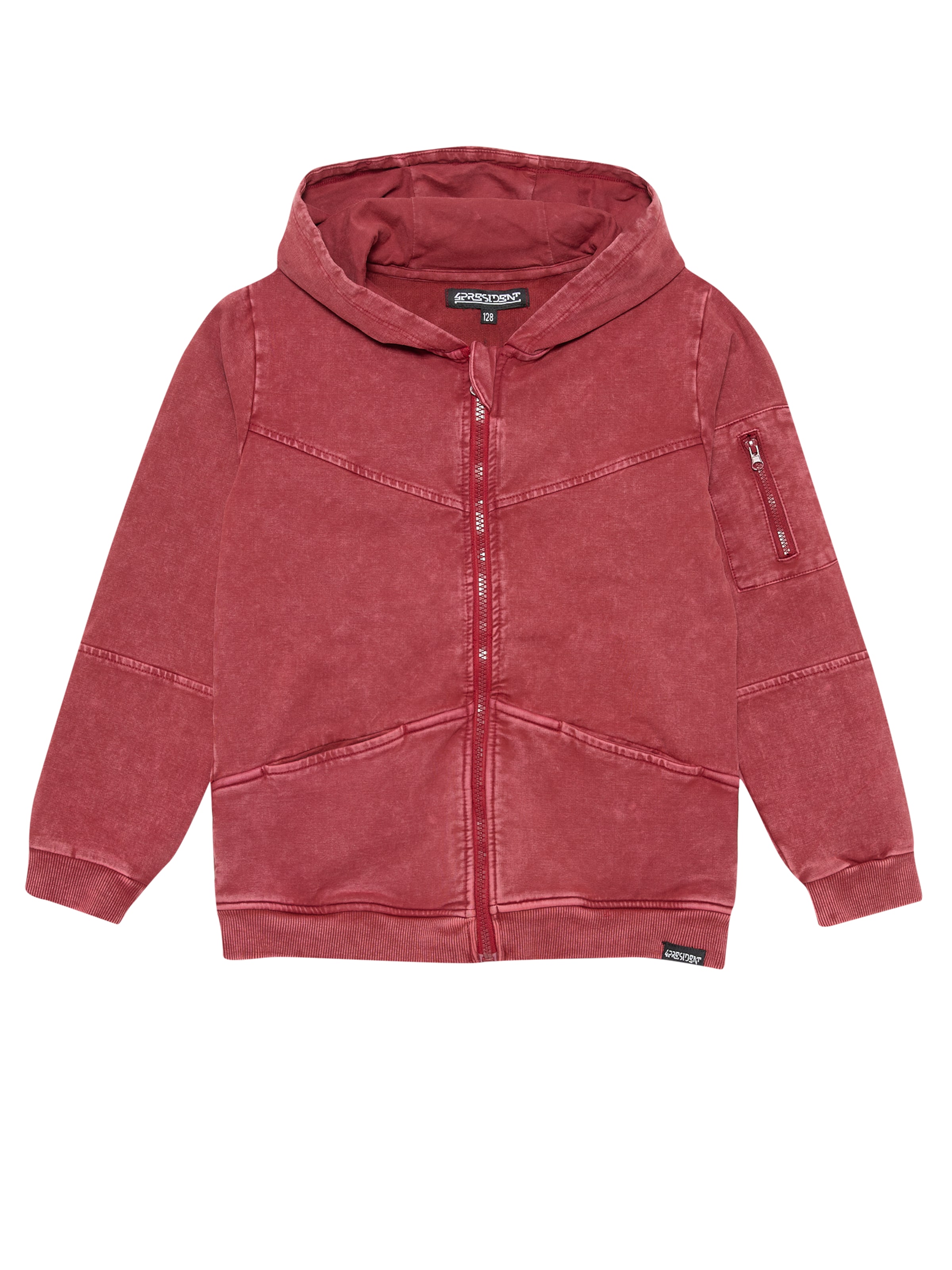 4PRESIDENT Zip-Up Hoodie 'Nijs' in Red: front