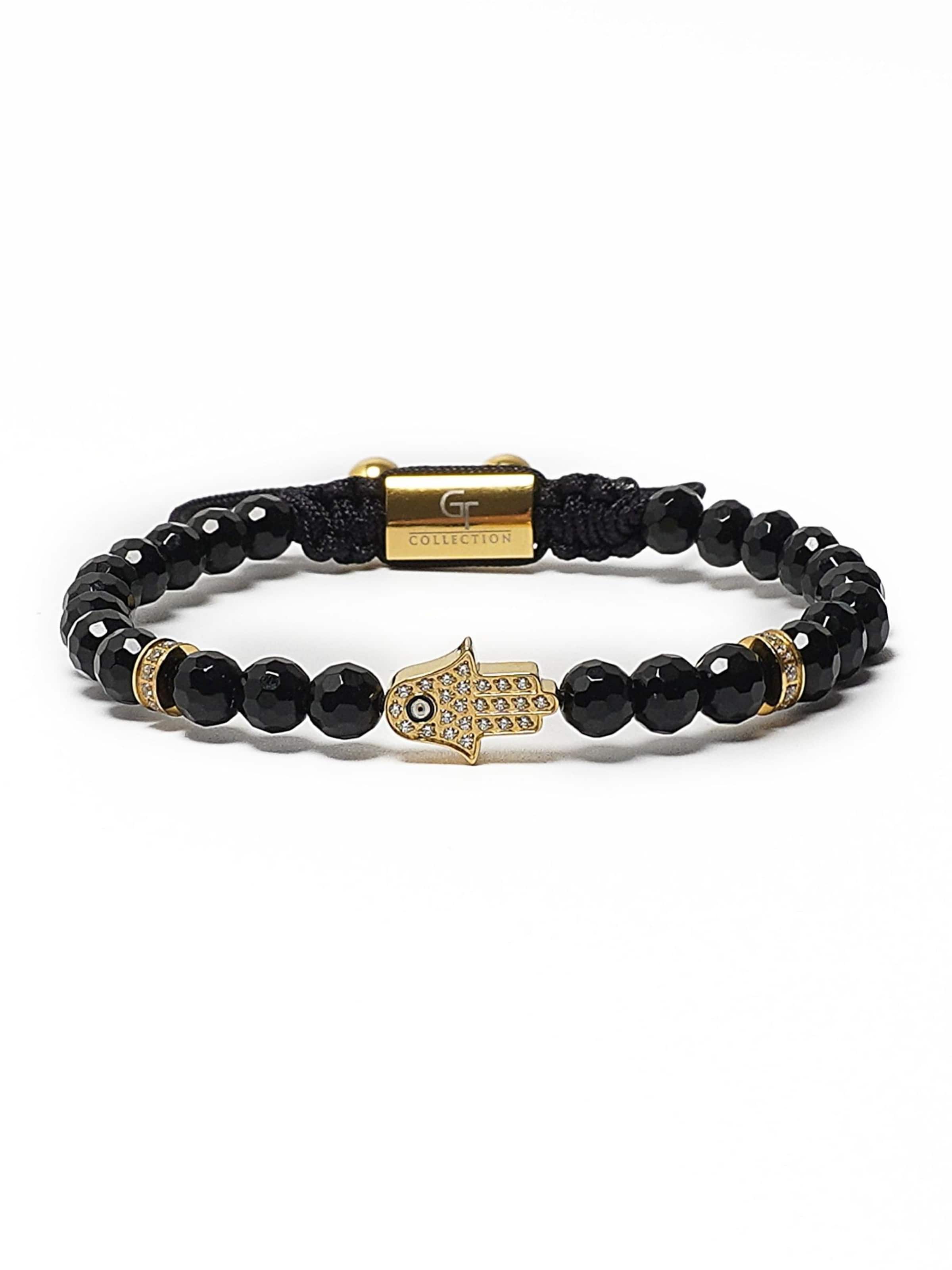 GT Collection Armbånd 'Hamsa Hand' i sort
