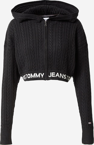 Tommy Jeans Knit Cardigan in Black: front