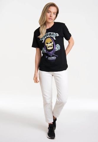 LOGOSHIRT Shirt 'Motu - Skeletor' in Zwart