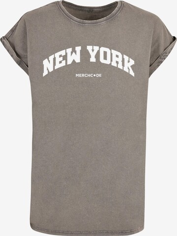 Merchcode Shirt 'New York' in Grijs: voorkant