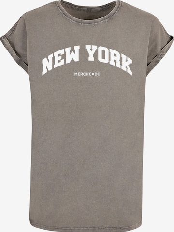 Merchcode T-Shirt 'New York' in Grau: predná strana