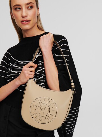 Karl Lagerfeld Наплечная сумка 'K/Circle Moon' в Бежевый: спереди